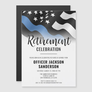 Law Enforcement Police Department Retirement Party Magnetic Invitation