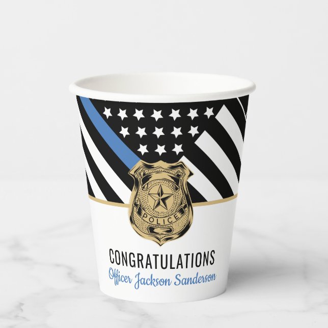 Law Enforcement Police Department Retirement Party Paper Cups (Front)