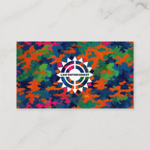 Law Enforcement Police Department Sheriff Neon Business Card