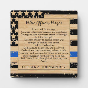 Law Enforcement Police Officer Prayer Plaque