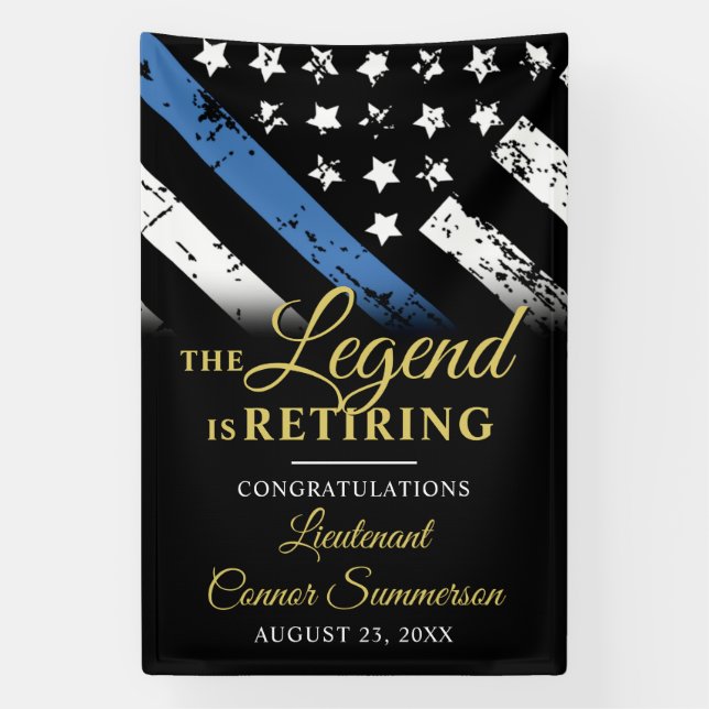 Law Enforcement Police Officer Retirement Party Banner (Vertical)