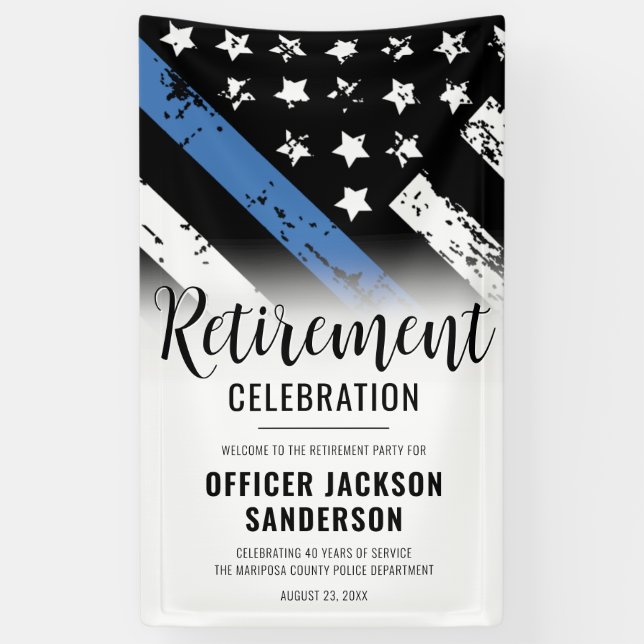 Law Enforcement Police Retirement Party Welcome Banner (Vertical)