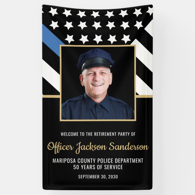 Law Enforcement Police Retirement Party Welcome Banner (Vertical)