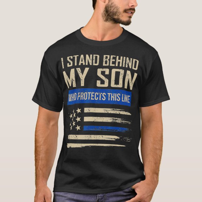 Law Enforcement Police Son Family Blue Thin Line T-Shirt (Front)