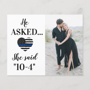 Law Enforcement Police Wedding Photo Save The Date