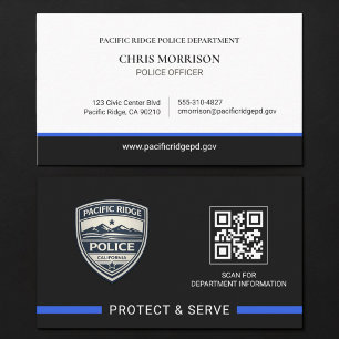 Law Enforcement QR Code Logo Police Officer  Business Card