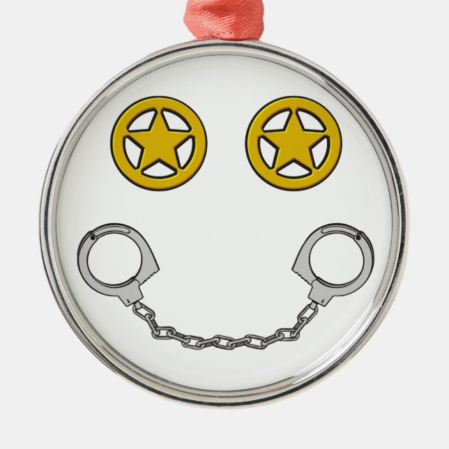 Law Enforcement Smile Metal Tree Decoration (Front)
