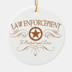 Law Enforcement Western Ceramic Tree Decoration