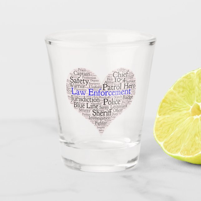 Law Enforcement Word Cloud Shot Glass (Front)