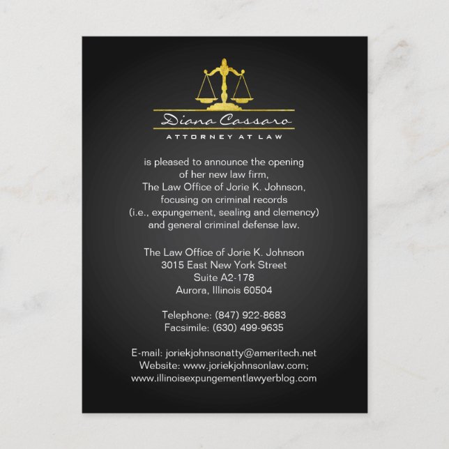 Law Firm Announcement Cards (Front)