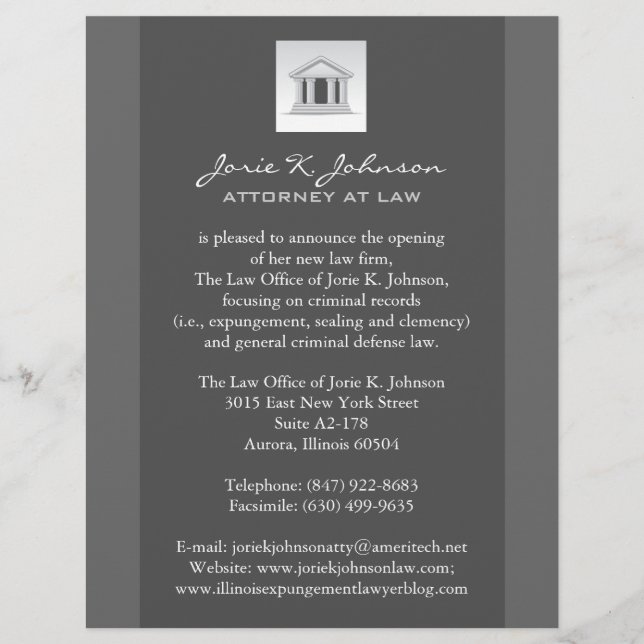Law Firm Announcement Flyer (Front)