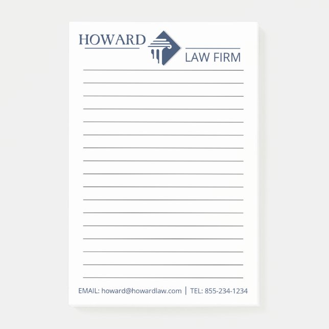 Law firm attorney personalised legal company logo post-it notes (Front)