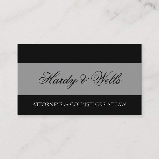 Law Firm Black/Aged Silver Business Card (Front)