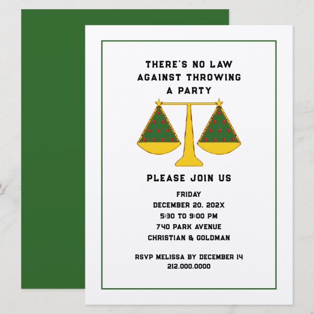 Law Firm Holiday Party Invitation (Front/Back)