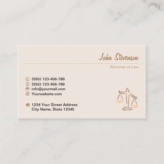 Law firm, Lawyer, Attorney at Law, Advocate Business Card (Front)