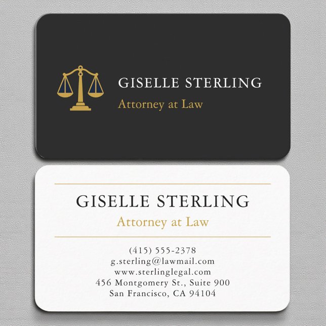 Law Firm Luxury Black & Gold Professional Business Card (Creator Uploaded)