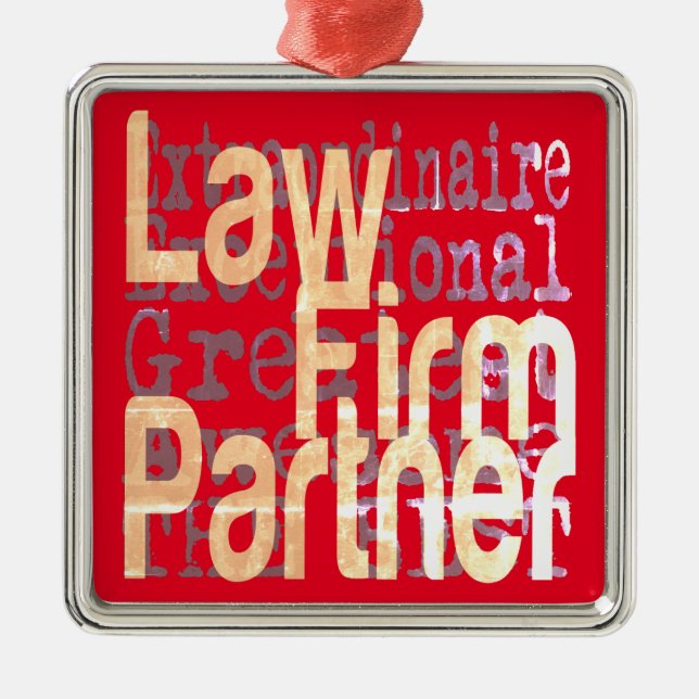 Law Firm Partner Extraordinaire Metal Tree Decoration (Front)