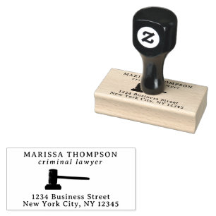 Law Gavel Legal Antique Lawyer Return Address Rubber Stamp