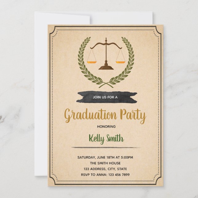 Law graduate party invitation (Front)