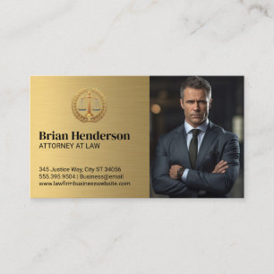 Law Justice Scales Logo Business Man in Suit Business Card