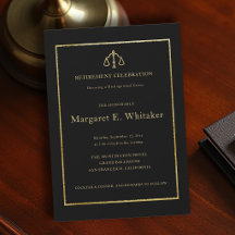 Law Lawyer Judge Black Gold Elegant Retirement