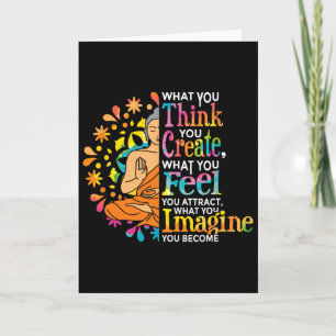 Law Of Attraction Manifest Buddha Meditation Yoga  Card