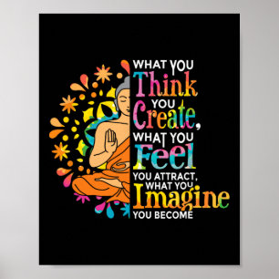 Law Of Attraction Manifest Buddha Meditation Yoga  Poster