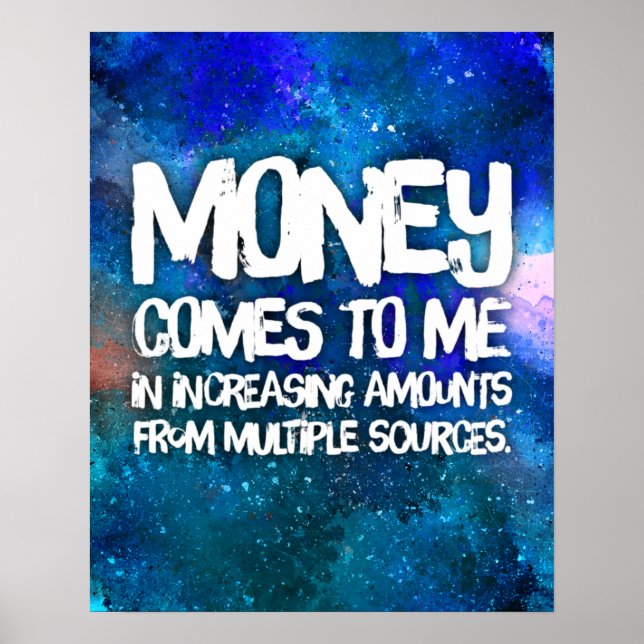Law of Attraction Money Manifestation Quote Poster (Front)