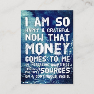Law of Attraction Money Manifestation Quote Wealth Business Card