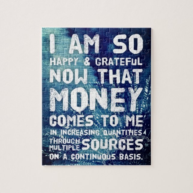 Law of Attraction Money Manifestation Quote Wealth Jigsaw Puzzle (Vertical)