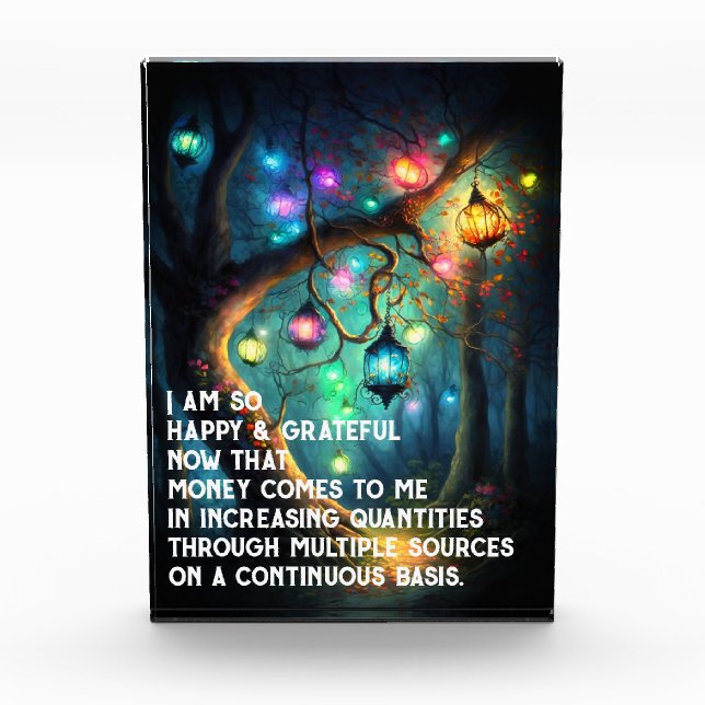 Law of Attraction Money Manifestation Quote Wealth Photo Block (Front)