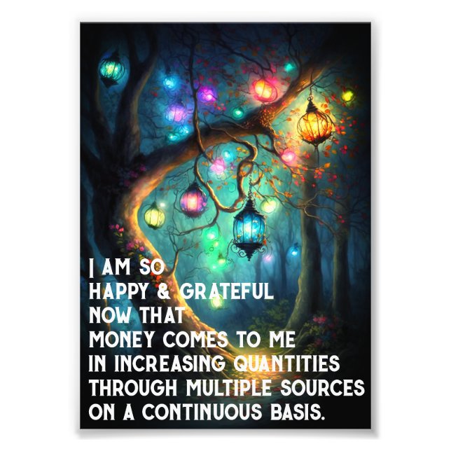 Law of Attraction Money Manifestation Quote Wealth Photo Print (Front)