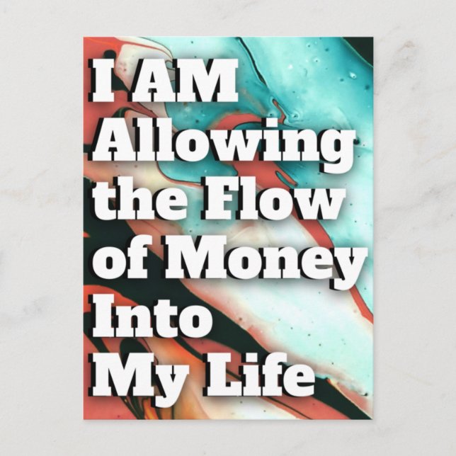 Law of Attraction Money Manifestation Quote Wealth Postcard (Front)