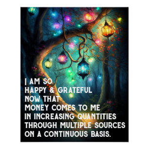 Law of Attraction Money Manifestation Quote Wealth Poster