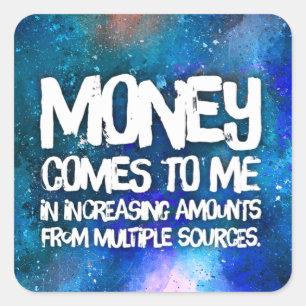 Law of Attraction Money Manifestation Quote Wealth Square Sticker