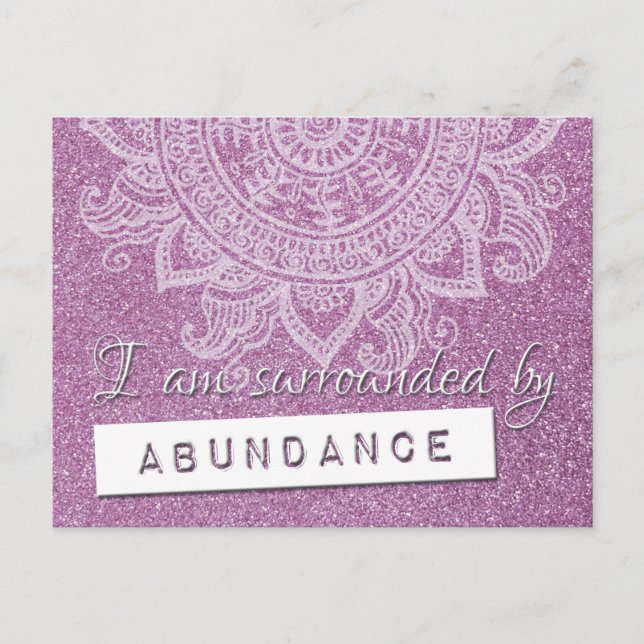 Law of Attraction Money Wealth Yoga Mindful Quote  Postcard (Front)