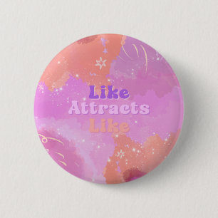 Law of Attraction Motivational Inspirational Pink 6 Cm Round Badge