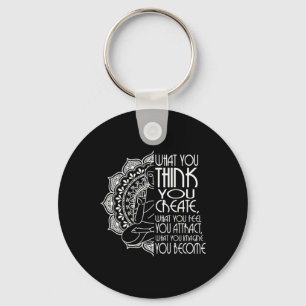 Law Of Attraction Spiritual Buddha Meditation Gift Key Ring
