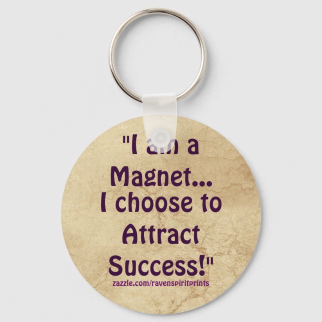 Law of Attraction Success Motivational Keychain (Front)