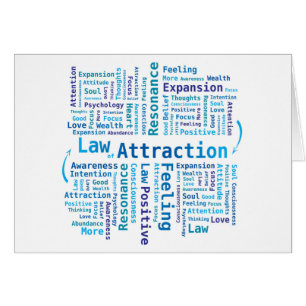 Law of Attraction Word Cloud in Blue Colours