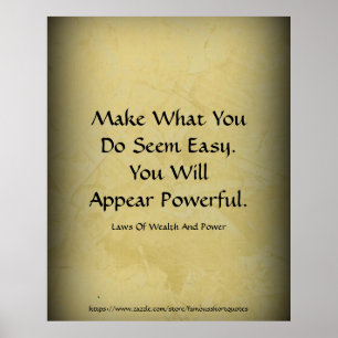 Law Of Wealth Power Appear Powerful Beige Poster