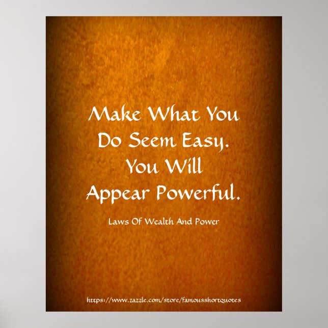 Law Of Wealth Power Appear Powerful Gold Poster (Front)