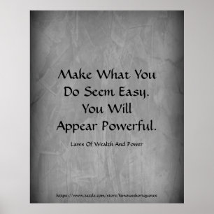 Law Of Wealth Power Appear Powerful Grey Poster