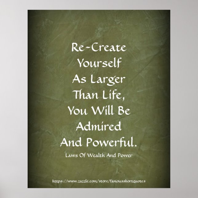 Law Of Wealth Power Re-Create Yourself Green 2 Poster (Front)