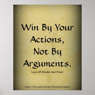 Law Of Wealth Power Win By Your Actions Beige Poster