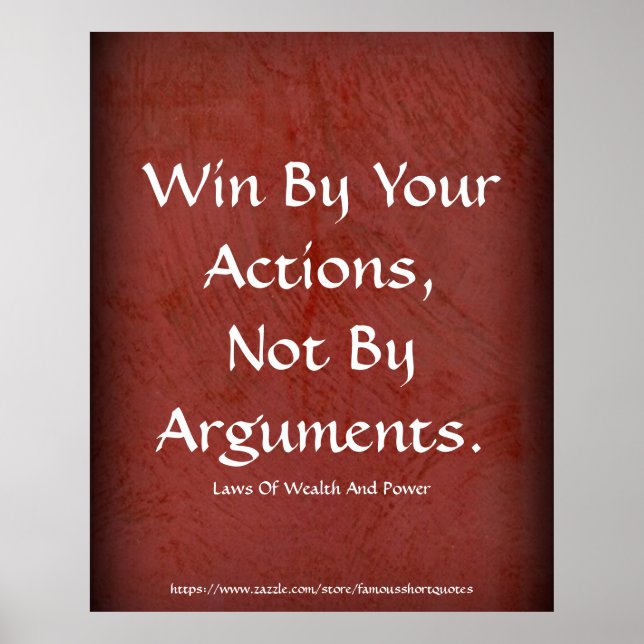Law Of Wealth Power Win By Your Actions Red Poster (Front)