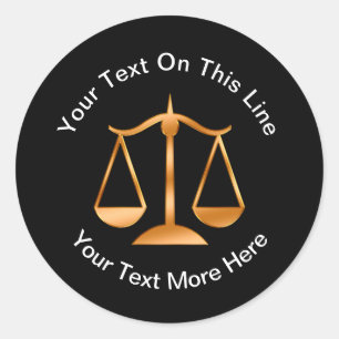 Law Office Attorney Promotional Sticker Labels