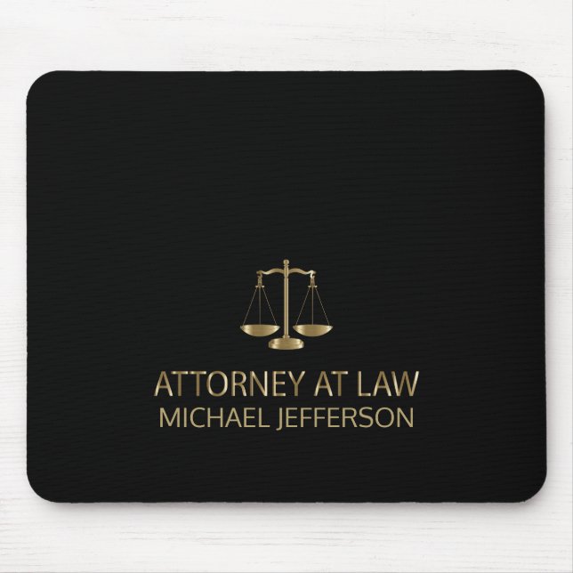 Law Office - Black and Gold Mouse Mat (Front)