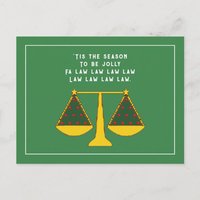 Law Office Christmas Holiday Greeting Postcard (Front)