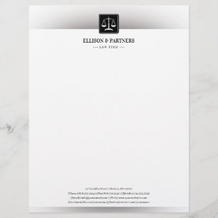 LAW OFFICE   Classic Scales Of Justice Custom Letterhead